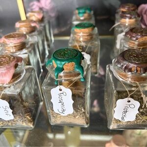 Decorative Glass Jars with Colorful Wax Seals